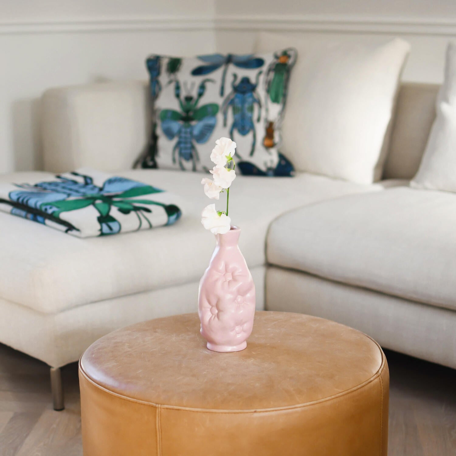 Cushion vase, rosa - H21 cm.